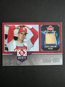 2004 Fleer Greats of the game Steve Carlton game used bat relic Cardinals 