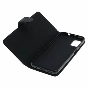 Book Case Etui Handytasche Tasche Hülle f. Motorola Moto G9 Plus (Schwarz) - Picture 1 of 3