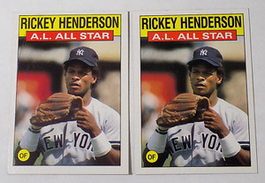 (2) 1986 Topps #716 RICKEY HENDERSON Baseball Cards (NEW YORK YANKEES)