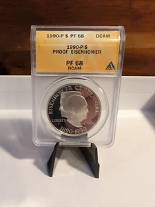 1990 P EISENHOWER CENTENNIAL PROOF Silver $1 PF 68 DCAM - Picture 1 of 4