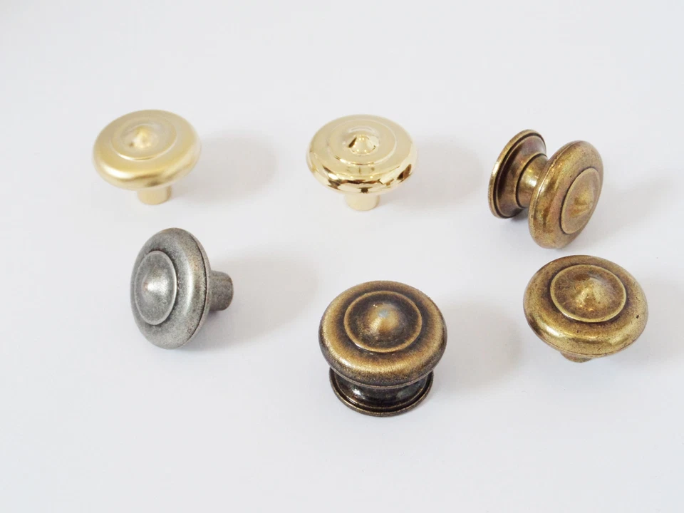 Möbelknöpfe Möbelgriff Knauf Tür Antik Vintage Alt Gold Messing Eisen Zinn V892 - Bild 1 von 1