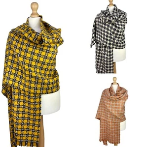 Winter Warm Karo Dogtooth Print Schal Premium Weich Klassisch Mischung Schal Halstuch - Bild 1 von 5