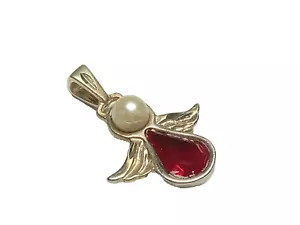 Ciondolo piccolo angelo in argento sterling - lungo 3/4 pollici - .925 - Foto 1 di 2
