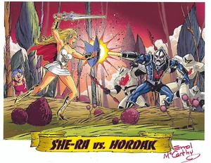 MASTERS OF THE UNIVERSE "She-Ra VS Horkak" SIGNED Print Errol McCarthy 8.5"x 11" - Picture 1 of 1