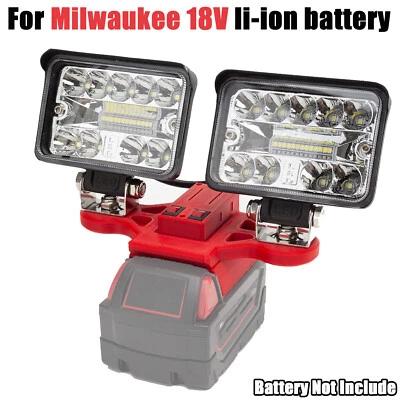 2 Head LED Work Light To Fits For Milwaukee 18V Li-Ion Battery 5600LM W/USB - Image 1 of 4