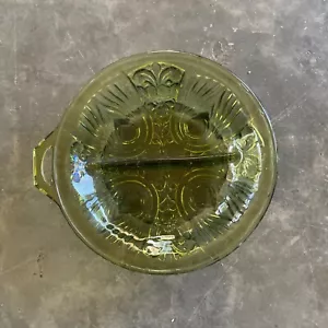 Vintage Emeral Green Glass Divided Candy Dish Mid-Century Modern - Picture 1 of 7