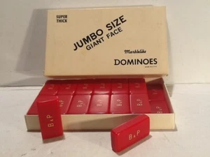 Vintage BP Dominosteine rotes Jumbo-Riesengesicht. Super dick - Bild 1 von 3