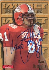 1996 Skybox MARCO BATTAGLIA Signed Card autograph auto BENGALS RUTGERS