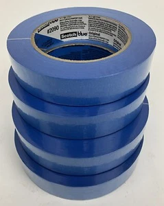 4 Pack 3M Scotch Blue Painters Masking Tape 1 in x 60 yd Multi-Surface #2090 - Picture 1 of 4
