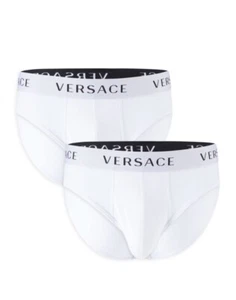 VERSACE Men’s 2 Pack Logo Low Rise Briefs XL White - Picture 1 of 5