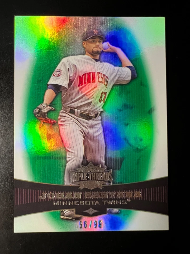 2006 Topps Triple Threads Emerald #82 Johan Santana #'d 56/99 Twins - Image 1 of 2