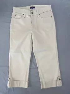NYDJ Lift/Tuck 'Crop' Cuffed Stretch Jeans. Beige, Women's Size 2P. NWOT!! - Picture 1 of 5