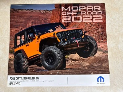 2022 mopar off-road 2022 calendar JEEP RAM  NO MARKINGS CLEAN - Imagem 1 de 3