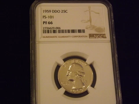1959    25C            Quarter         DDO               NGC  PF 66 Cover