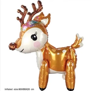 3D Elk Foil Balloons Mylar Helium Balloon Santa Claus Christmas New Year Party - Picture 1 of 5