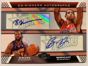 2007-08 Topps Co-Signers Baron Davis Brandan Wright Dual Auto Autograph