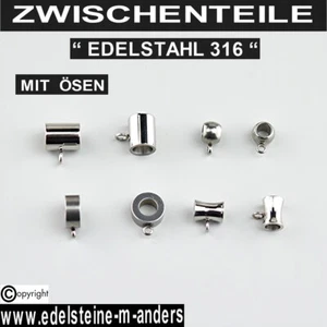 10 Zwischen Perlen Teile Charms Spacer mit Öse Edelstahl für Leder Bänder Ketten - Bild 1 von 5