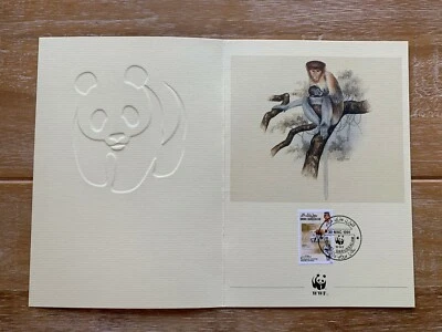 BRUNEI 1991 GREETINGS CARD WWF PROBOSCIS MONKEY  - Image 1 of 2