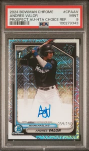 2024 Bowman Chrome Prospect HTA Refractor /150 Andres Valor Auto PSA 9 - Bild 1 von 2
