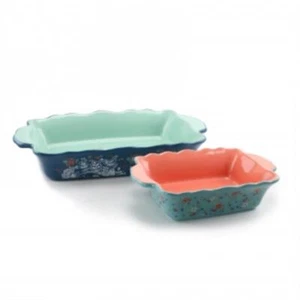 Urban Market Life On The Farm 2 Piece Stoneware Bakeware Pan Set In Assorted Col - Picture 1 of 1