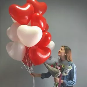 Red & White Balloons Heart Balloons Birthday Wedding Anniversary Party Decor Uk - Picture 1 of 19