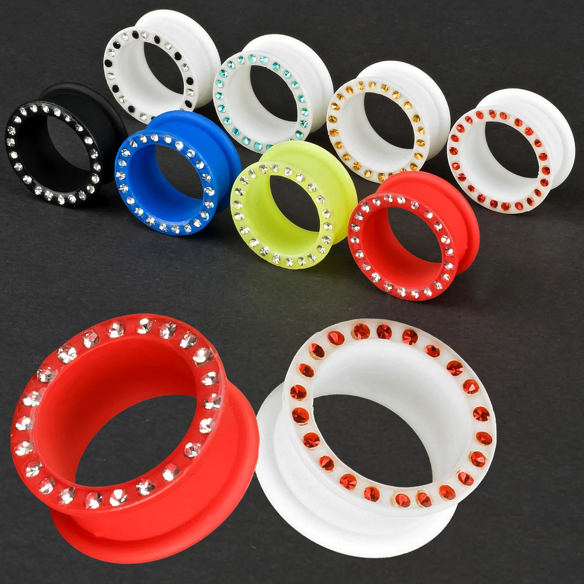 Flesh Orecchio Silicone Tunnel Piercing Plug Flessibile Morbido 306367785697