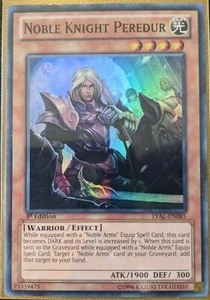YuGiOh Noble Knight Peredur Super Rare 1st Edition LVAL-EN085 NM - Picture 1 of 1