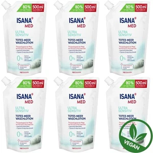 6 x 500 ml | Isana Med Loción de lavado Mar Muerto Bolsa de recarga Sensible Vegano - Imagen 1 de 3
