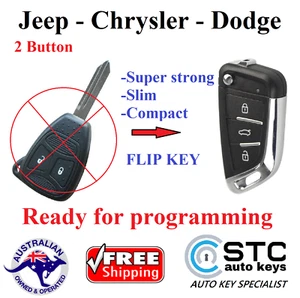 For Jeep Chrysler Dodge Remote Flip Key - 2 Cherokee Wrangler PT Cruiser - Picture 1 of 11