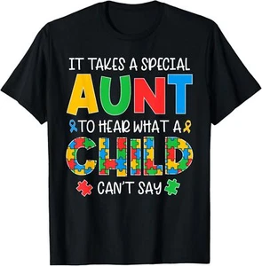 Autism Awareness Month Auntie Special Aunt T-Shirt Hoodie - Picture 1 of 13