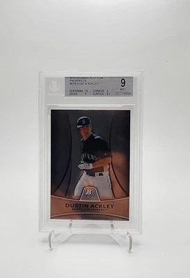 2010 Bowman Platinum Prospects BGS 9 Mint Dustin Ackley - Image 1 of 2