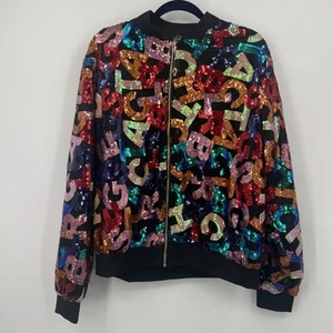 ABC Rainbow Sequin Jacket Teacher Full Zip 2X - Picture 1 of 5