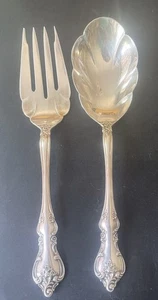 International Deep Silver ORLEANS Silver Plate Serving Spoon & Meat Fork - Picture 1 of 4