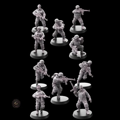 Konflikt '47 Weird War Compatible German Falcon Infantry Set X10 28mm Wargames - Image 1 of 4