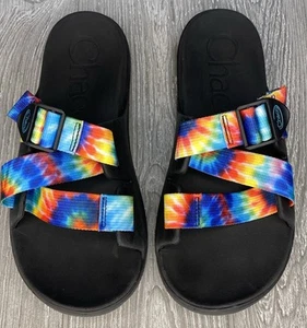 Chaco Women’s Chillos Flip Flops Rainbow Tie Dye Thong Sandals Shoes Size 9 - Picture 1 of 8