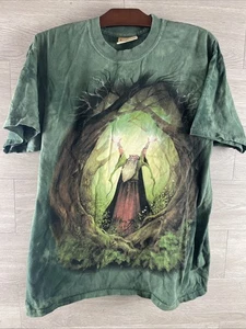 The Mountain T-Shirt Herren Grün The Wizard Fantasy Leder Etikett Large - Bild 1 von 9