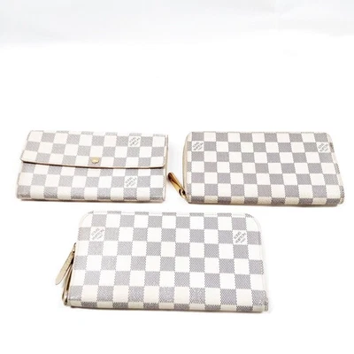 NO TARIFF Louis Vuitton  Long Wallet 3 set White Damier Azur 3907328 - Image 1 of 4