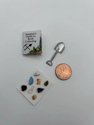 Handmade By Artist Miniature Rock Collector Kit, With A Printed Guide 1:12 - Image 1 of 4