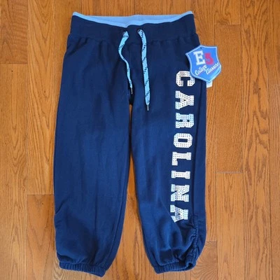 Carolina UNC NCAA E5 College Classics Women's Sweat Pants Cropped Blue Small  - Image 1 of 4