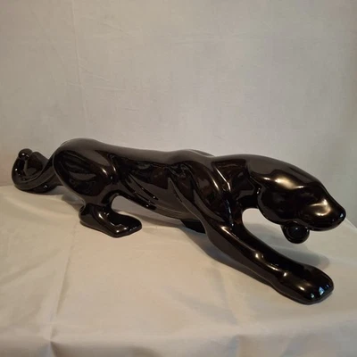 MCM Vintage Royal Haeger 1950's Crouching Black Panther 24" Royal Hickman MINT - Image 1 of 4