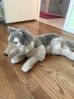 Rare HTF FAO Schwarz Timber Wolf Brown Plush Stuffed Animal Hard Nose 2013 EUC
