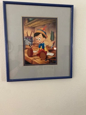 Walt Disney 1993 Pinóquio Exclusivo Litografia Comemorativa Moldura Tapete Triplo - Imagem 1 de 4