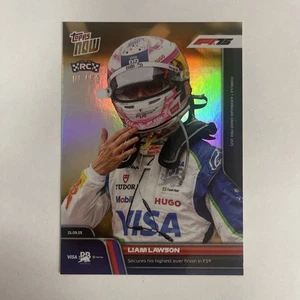 2025 Topps Now F1 Liam Lawson #65 RC Rookie asegura el acabado F1 más alto dorado 09/50 - Imagen 1 de 3