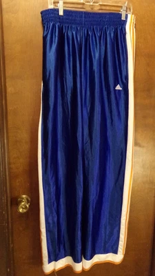 Pantalones de baloncesto Adidas XL azul y blanco naranja a rayas para hombre nuevos con etiquetas Foto 1 de 4