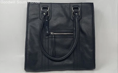 Bolso de hombro con tachuelas inferiores de cuero negro Apt.9 para mujer con etiqueta Foto 1 de 4