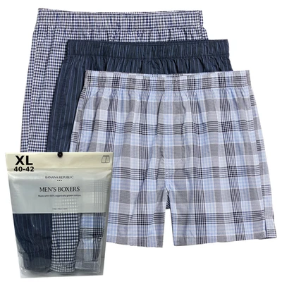 Banana Republic 平角裤 3 双男式 XL 蓝色多平角短裤 — 第 1/3 张图片