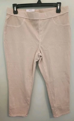 Time and Tru Women's XXL 20 Fitted Stretch Capri Pants BEIGE Jeggings #10725 - Image 1 of 3