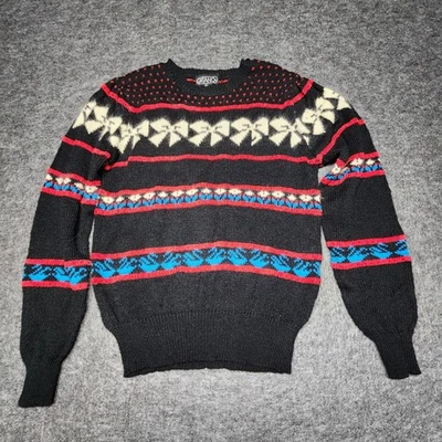 Gitano Feminino Vintage Suéter Lã de Cordeiro Angorá Arcos Botões Flores Grande *Pequeno - Imagem 1 de 4