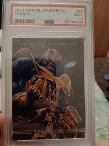 Marvel Masterpieces Comic Card Sky Box 1993 PSA 9 MINT Thanos Avengers #35 Glove - Picture 1 of 2