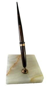 PLUMA ESTILOGRÁFICA DE ESCRITORIO SHEAFFER WHITE DOT 14K NUEVA EN CAJA de colección en BASE DE ÓNIX MÁRMOL - Imagen 1 de 19